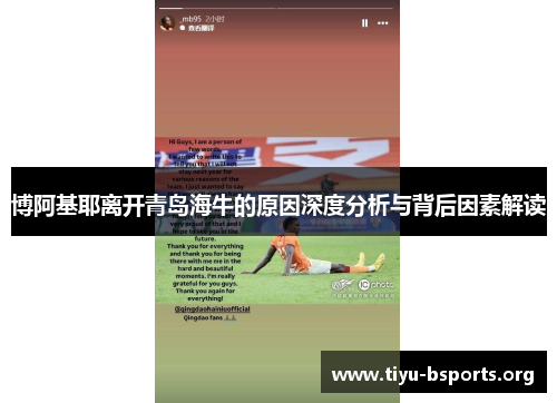 博阿基耶离开青岛海牛的原因深度分析与背后因素解读